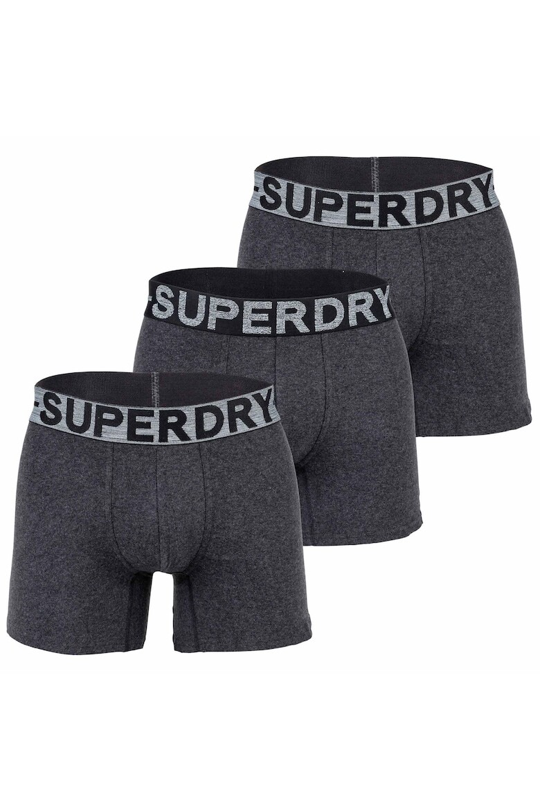 

Боксеры с логотипом на поясе - 3 пары Superdry, черный