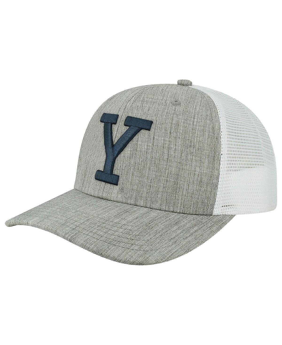 

Мужская кепка Snapback The Champ Trucker Snapback с изображением серого и белого цвета Yale Bulldogs Legacy Athletic