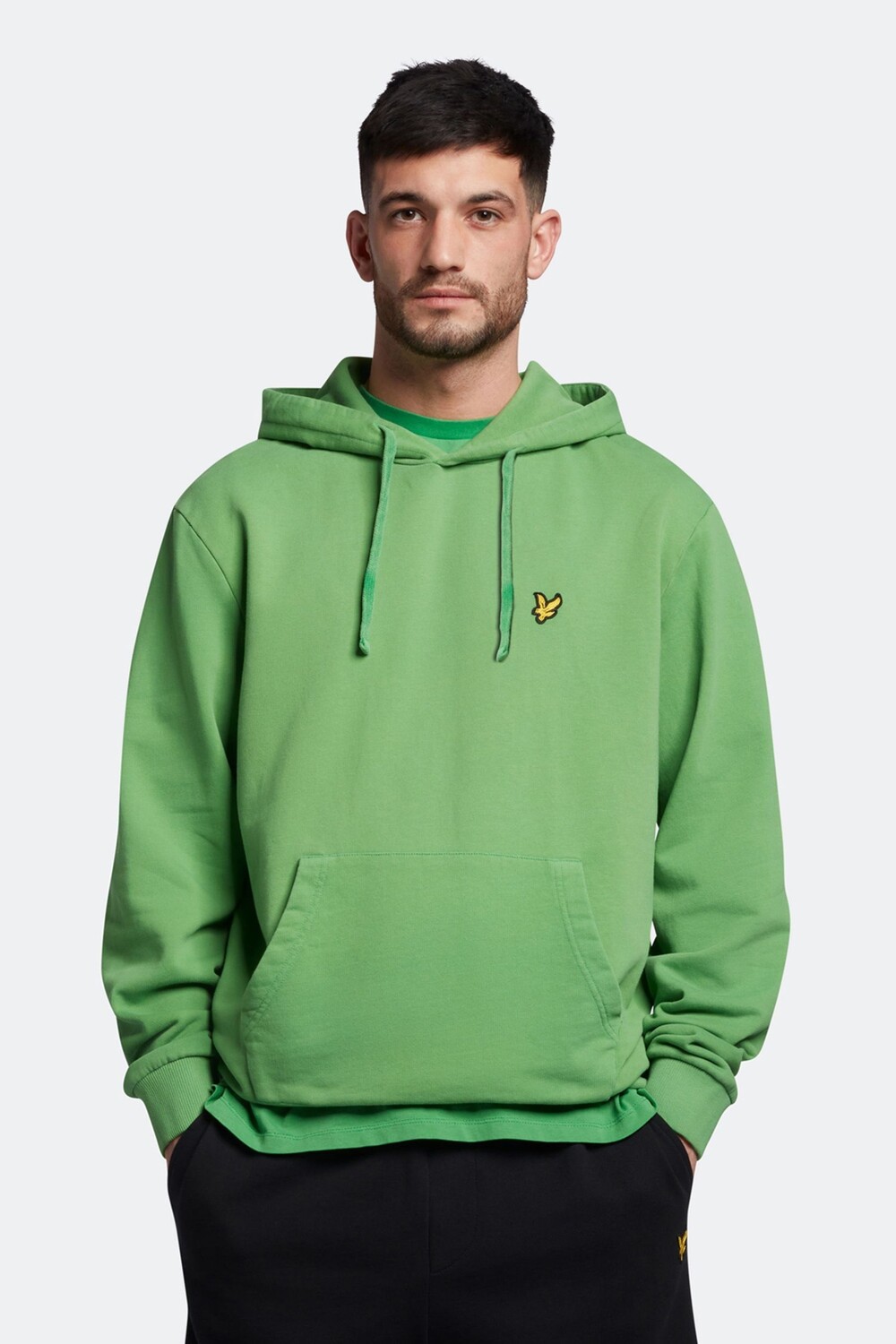 

Зеленое худи с соленым эффектом Lyle & Scott, зеленый