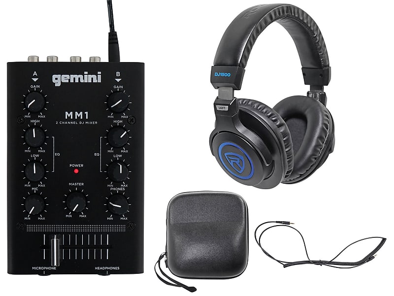 Микшер Gemini MM1+DJ1500 gemini mm1bt компактный 2 х канальный dj микшер c bluetooth