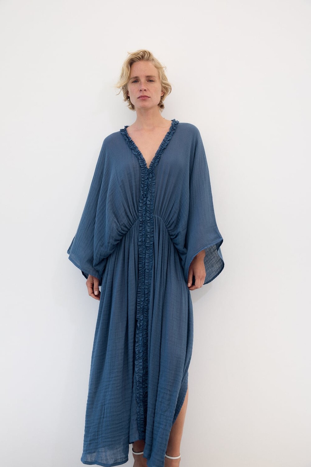 

Платье из хлопка ZARA, синий