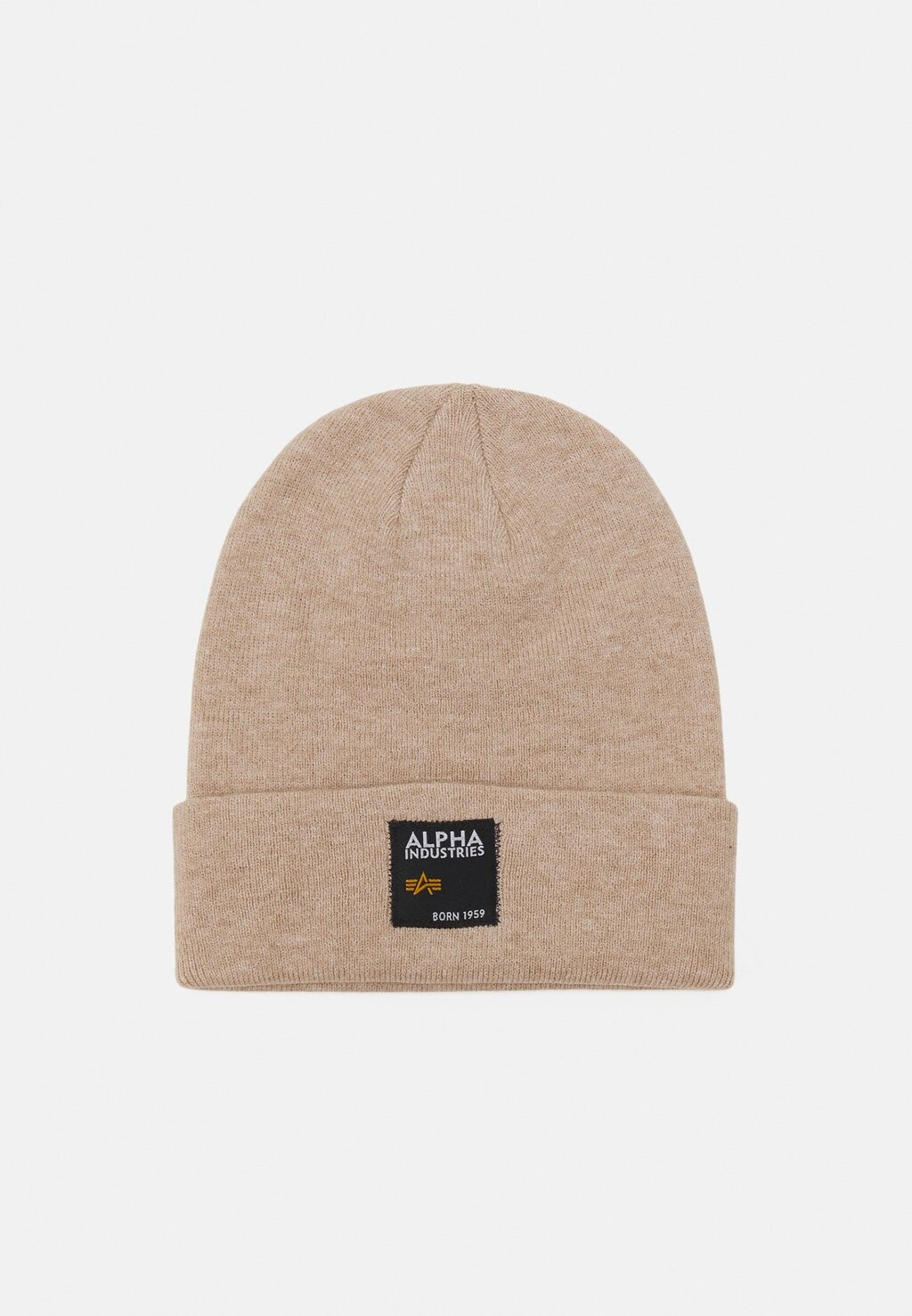 Шапка Alpha Industries LABEL BEANIE UNISEX, цвет vintage sand