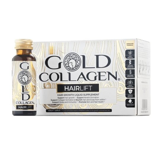 

Жидкая добавка для лифтинга волос Gold Collagen, питьевой коллаген, 10x50 мл Inna marka