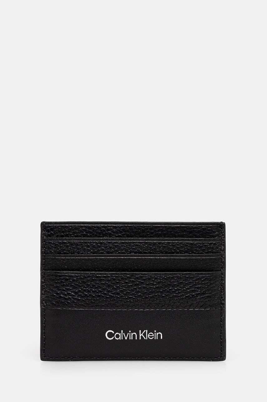 

Кожаный визитница Calvin Klein, черный