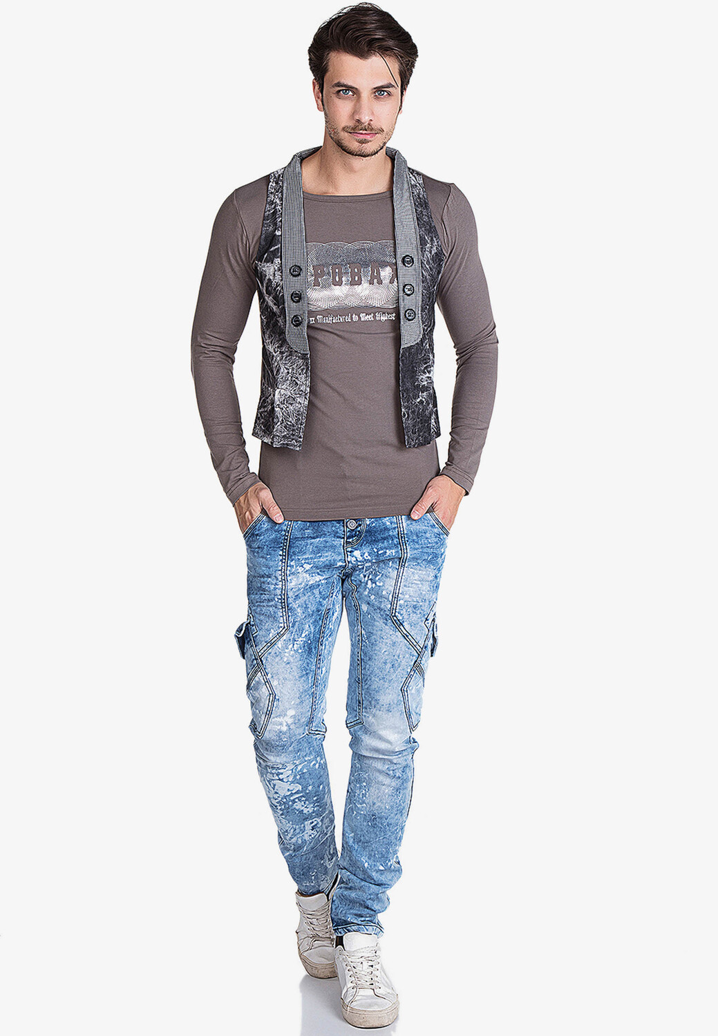 

Лонгслив Cipo & Baxx Langarmshirt, коричневый