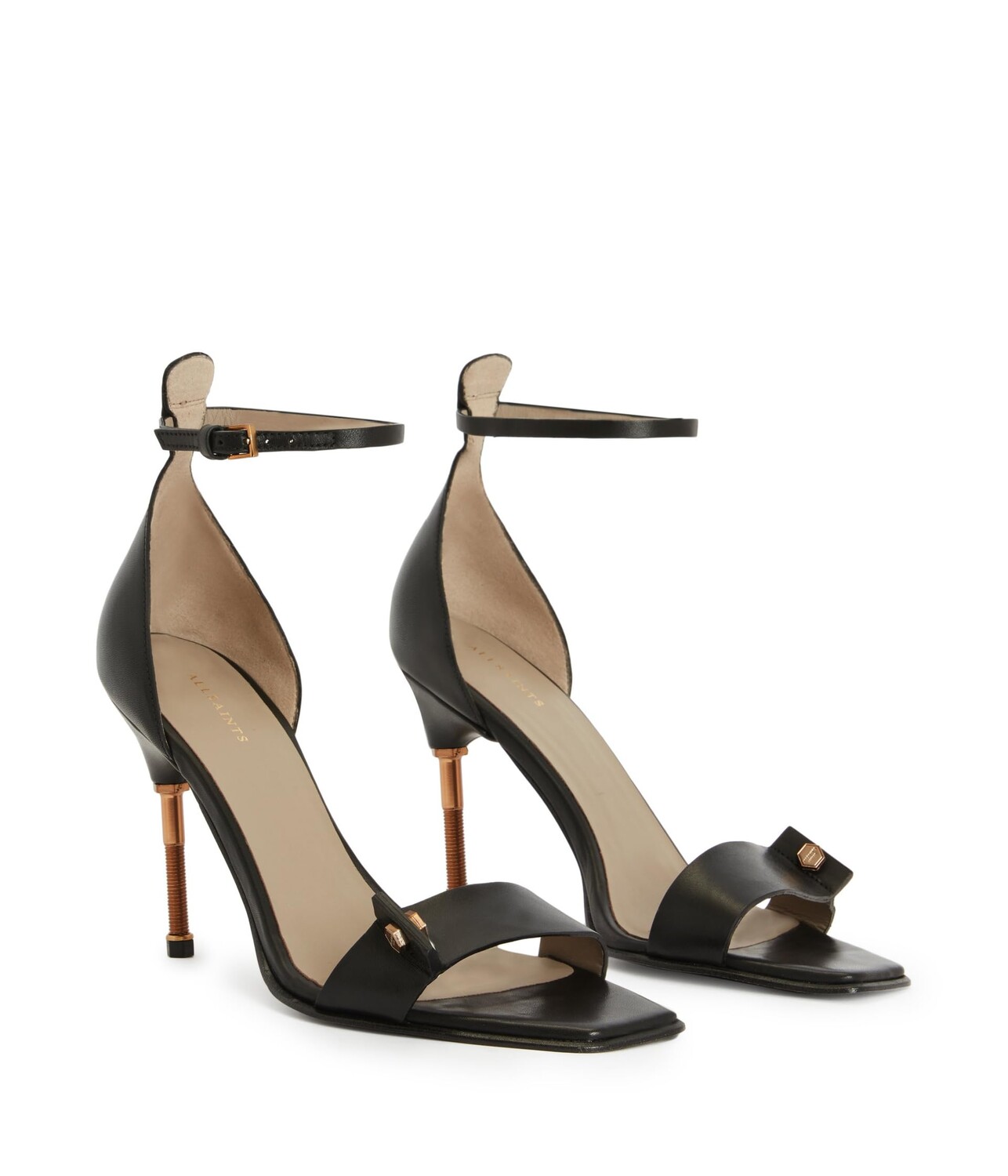 Туфли на каблуке AllSaints Betty Sandal, черный