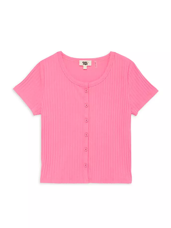 

Футболка Little Girl's & Girl's Brooke в рубчик Everafter, цвет party pink