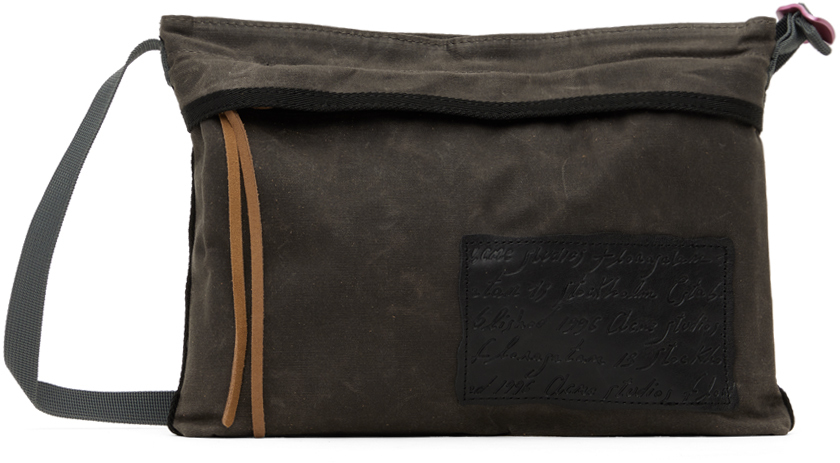 Серая мини-сумка из плотной ткани Acne Studios, цвет Grey/Black