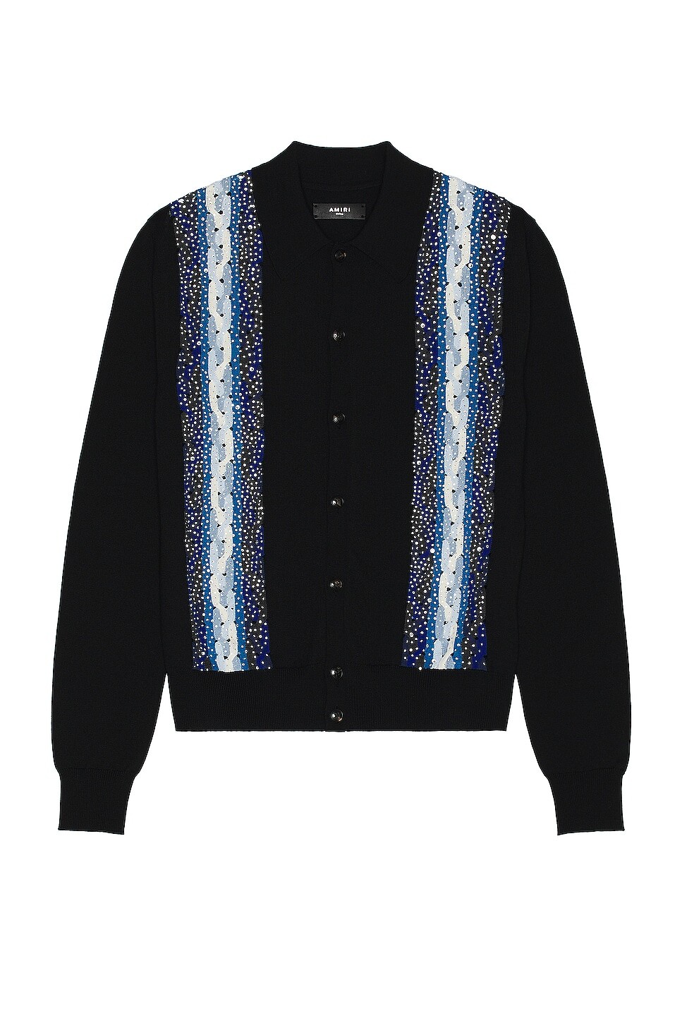

Свитер Amiri Crystal Cable Knit Polo, черный