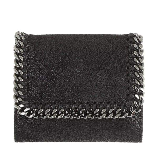 

Кошелек falabella small flap wallet shaggy deer Stella Mccartney, черный