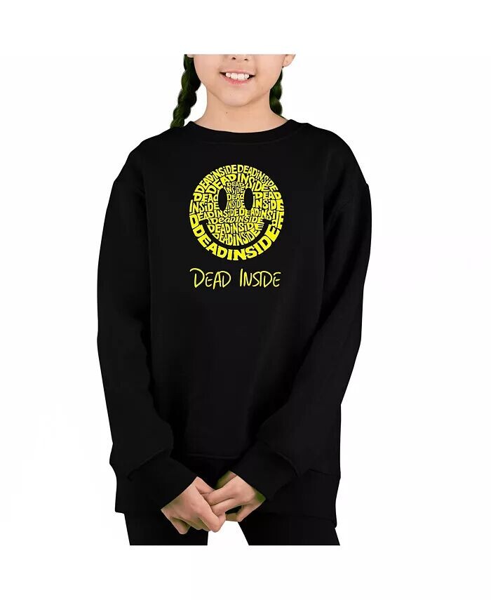 

Dead Inside Smile — толстовка с круглым вырезом Big Girl's Word Art La Pop Art, красный