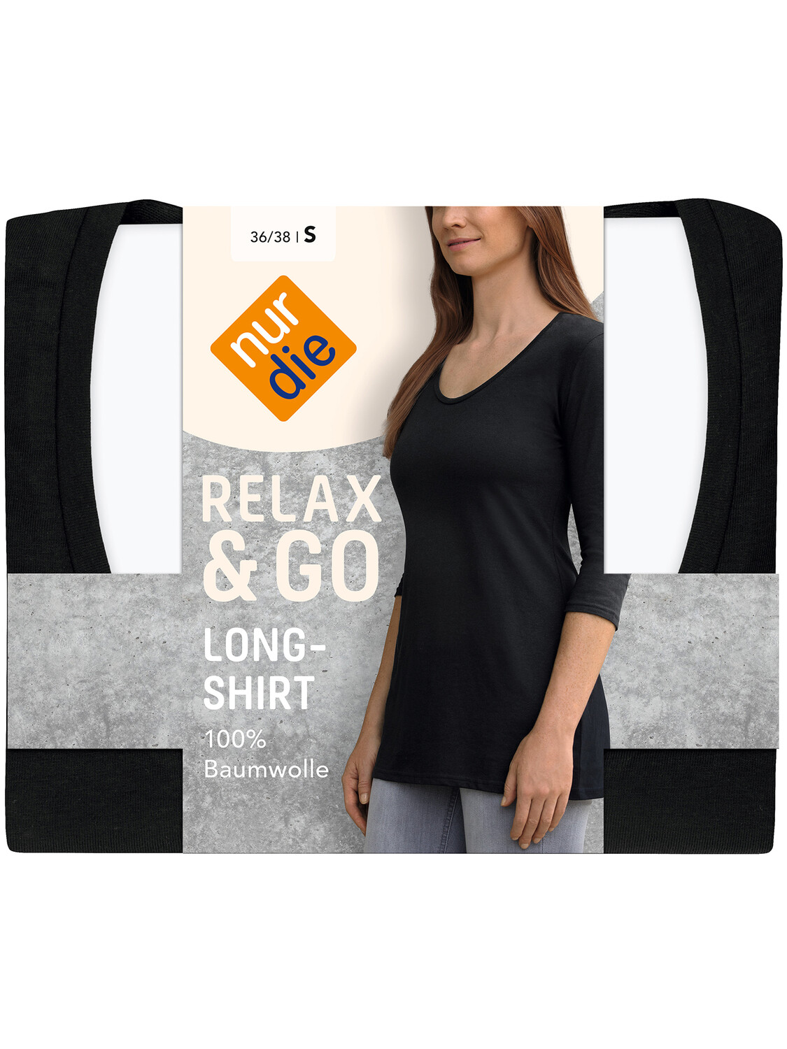 

Рубашка Nur Die Longshirt Relax & Go, черный