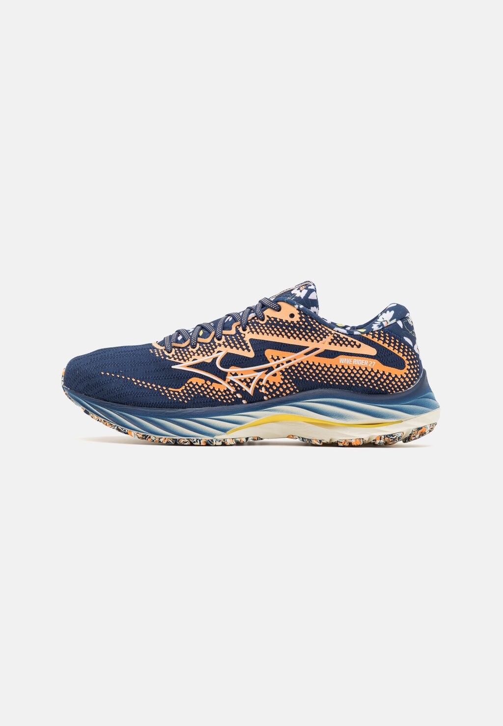 

Кроссовки нейтрального цвета WAVE RIDER 27 Mizuno, цвет naval academy/white/peach fuzz