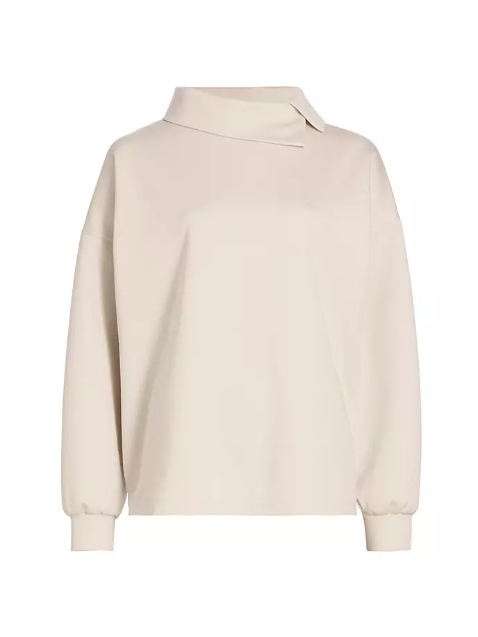 

Топ с длинными рукавами и воротником-стойкой Scuba Barneys New York, цвет cream