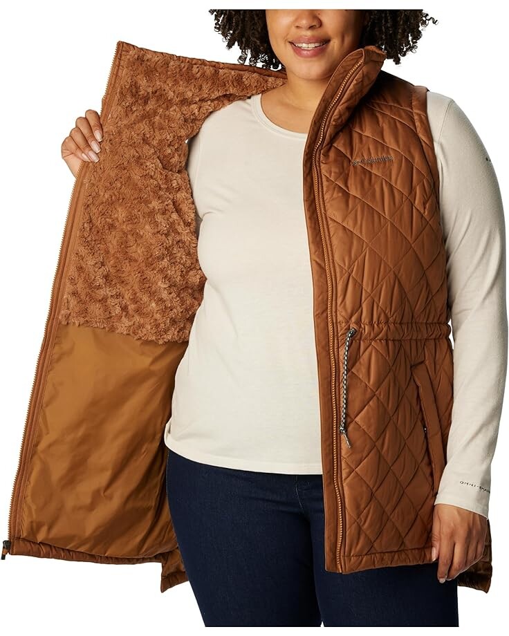 

Утепленный жилет Columbia Plus Size Copper Crest Mid Vest, цвет Camel Brown