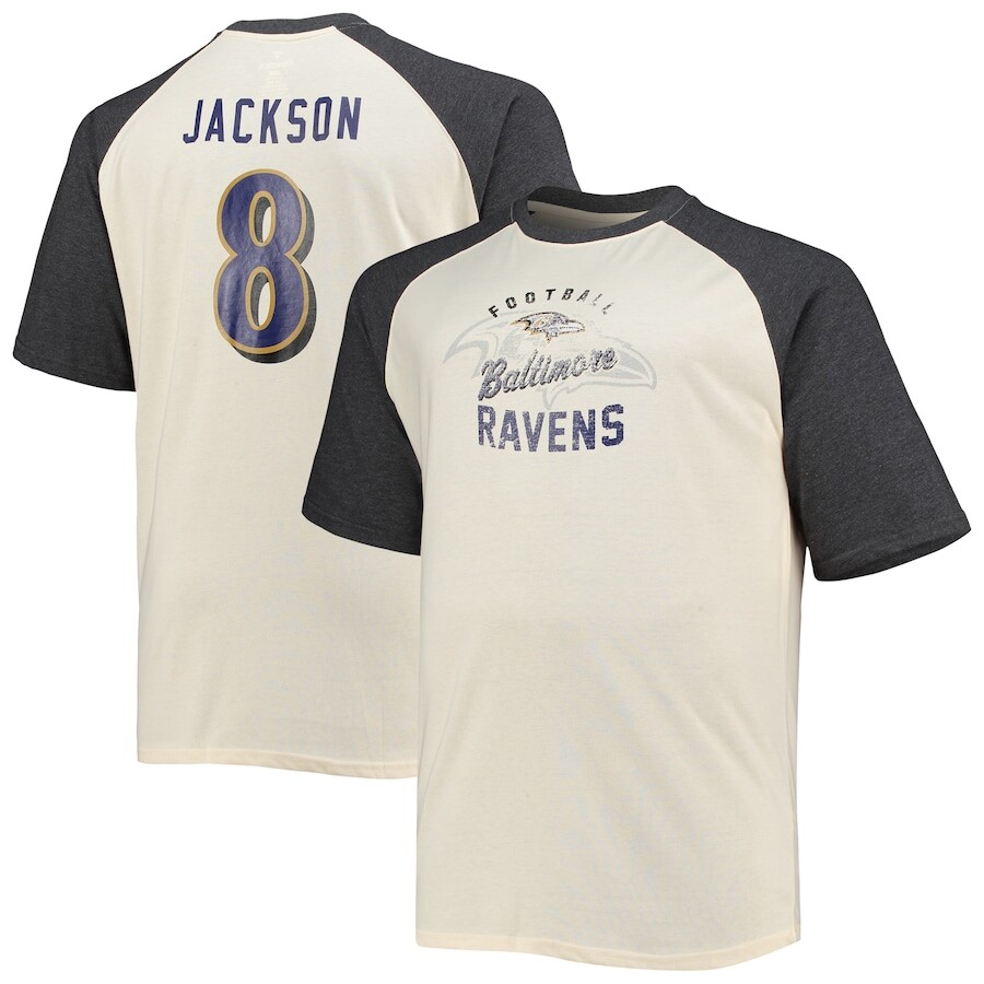 

Футболка с именем и номером Fanatics Branded Baltimore Ravens, серый