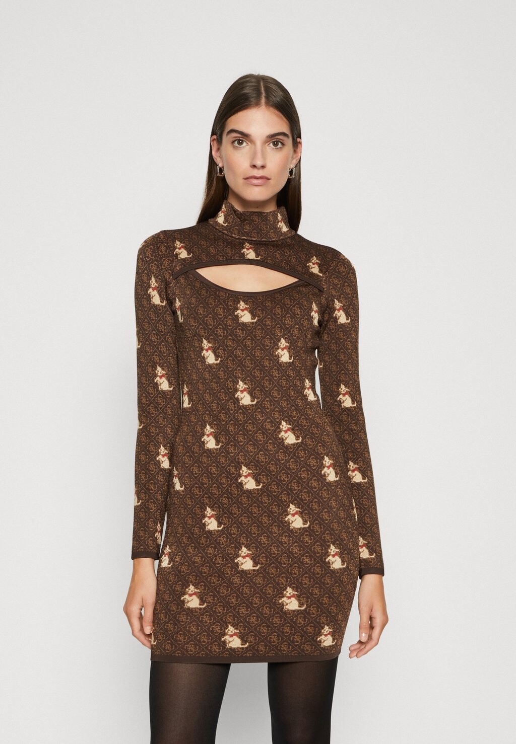 

Платье Guess FOUR KITTY CUT OUT DRESS, коричневый