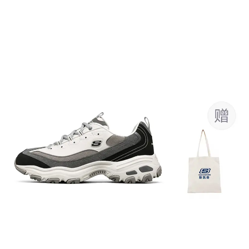 

Кроссовки Skechers D"Lites 1.0 Chunky Sneakers Men Low-top Dark Gray, черный/серый