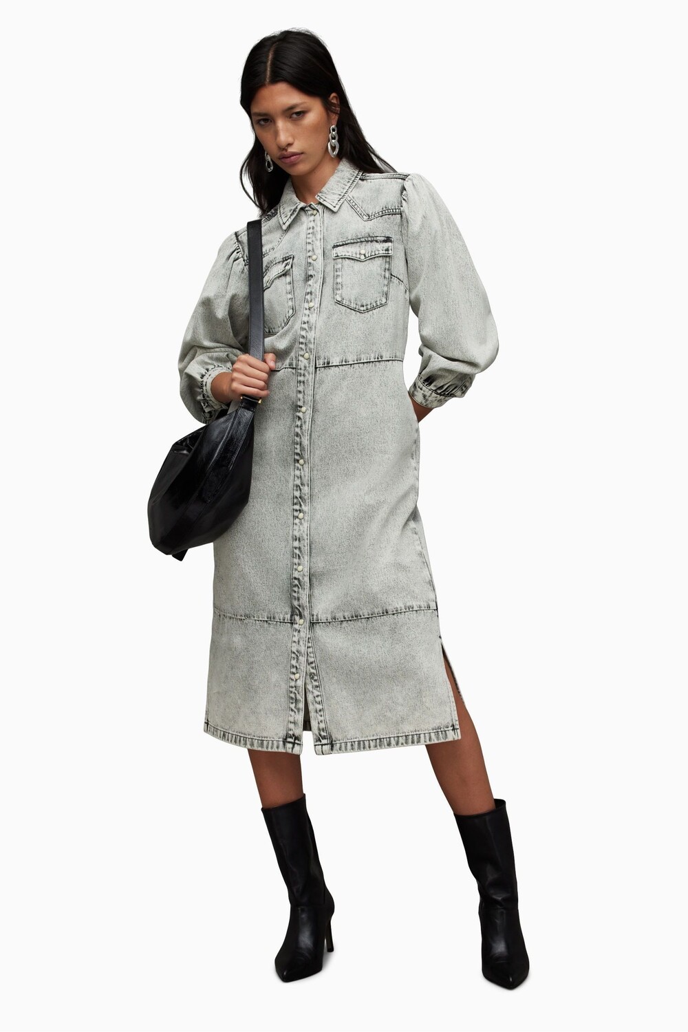 

Серое джинсовое платье AllSaints Ava All Saints, серый