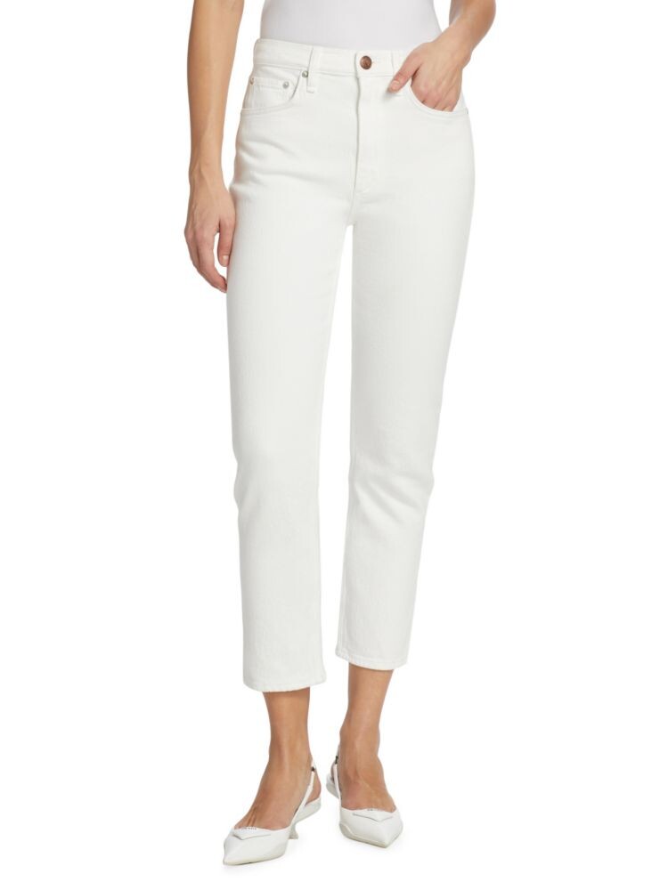 

Прямые джинсы Wren High Slim до щиколотки Rag & Bone, цвет Optic White