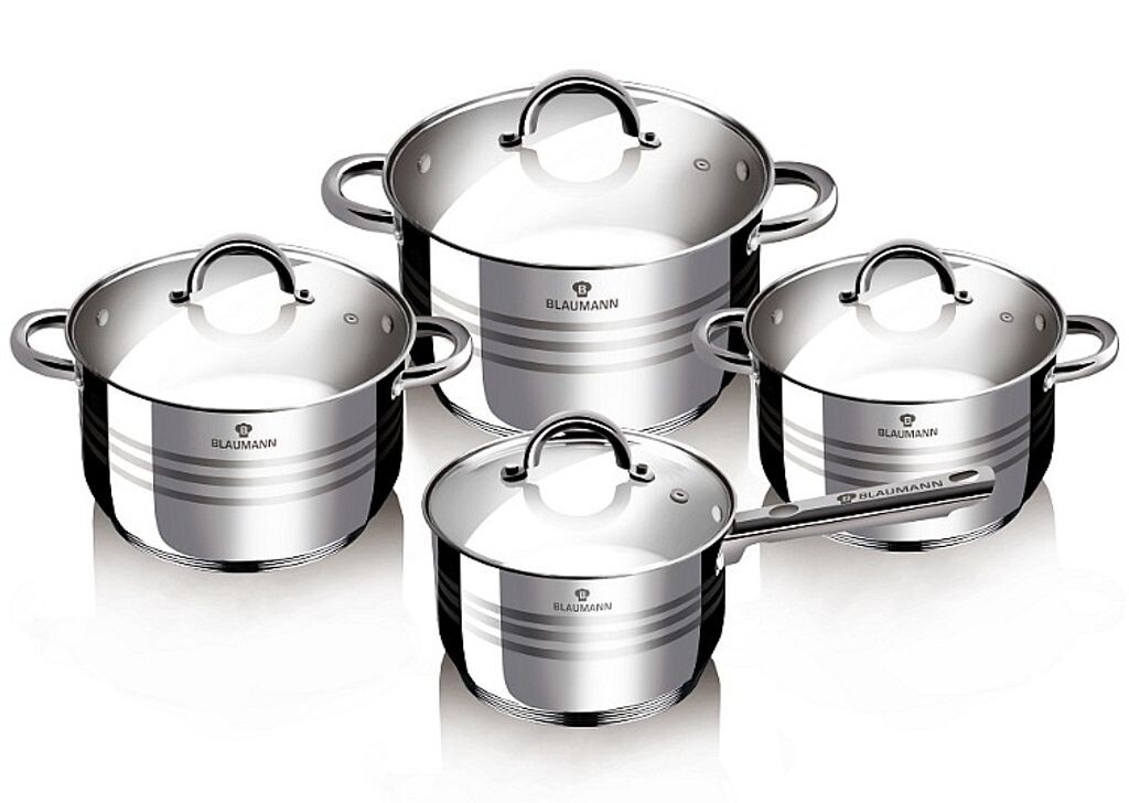 

Посуда Blaumann нержавеющая сталь 8 шт Gourmet Line BL-3115, серебро