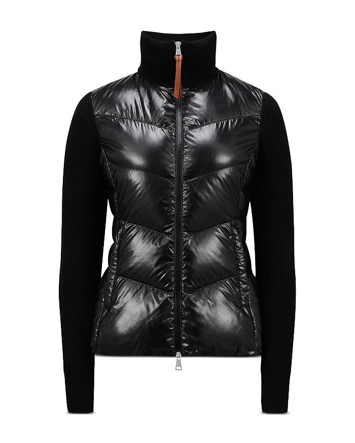 

Moncler Стеганый шерстяной кардиган-пуховик, черный