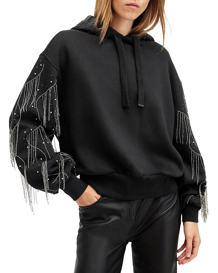 

Толстовка с кисточками ALLSAINTS Lennon, черный