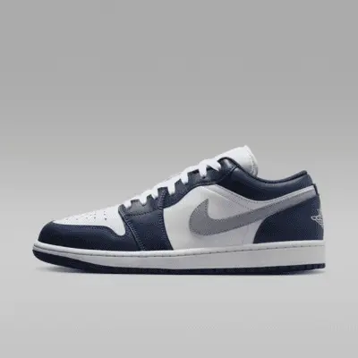 

Кроссовки Jordan Air 1 Low, цвет White/Midnight Navy/Wolf Grey