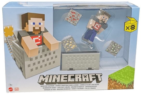 игровой набор mattel minecraft gtt53 Фигурка Minecraft Стив Вагоник, игровой набор, 20х30 см Mattel