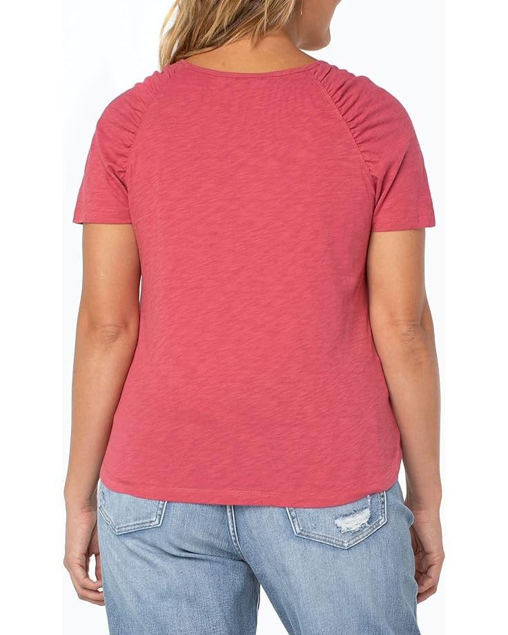 

Рубашка Liverpool Los Angeles Short Sleeve Shirred Shirt, цвет Desert Blossom
