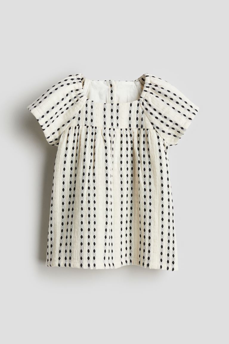 цена Хлопковое платье с рисунком H&M, бежевый