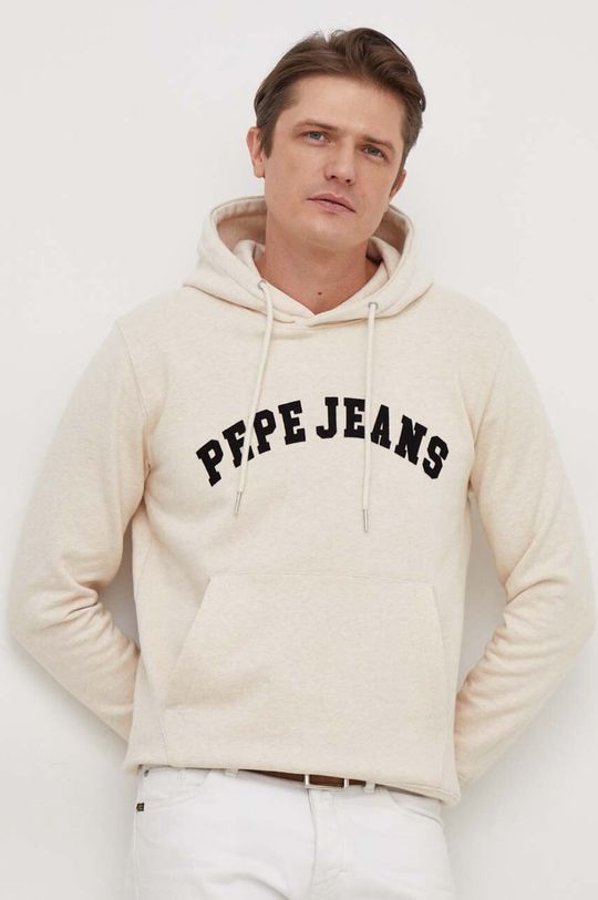 Хлопковая толстовка Rane Pepe Jeans, бежевый худи pepe jeans размер 16 бордовый