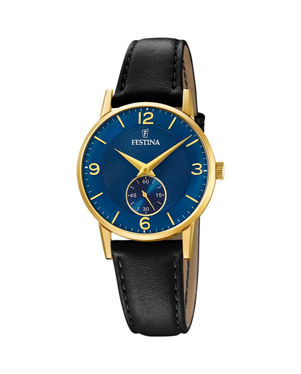 

F20571/3 Черные кожаные женские часы в стиле ретро Festina, черный