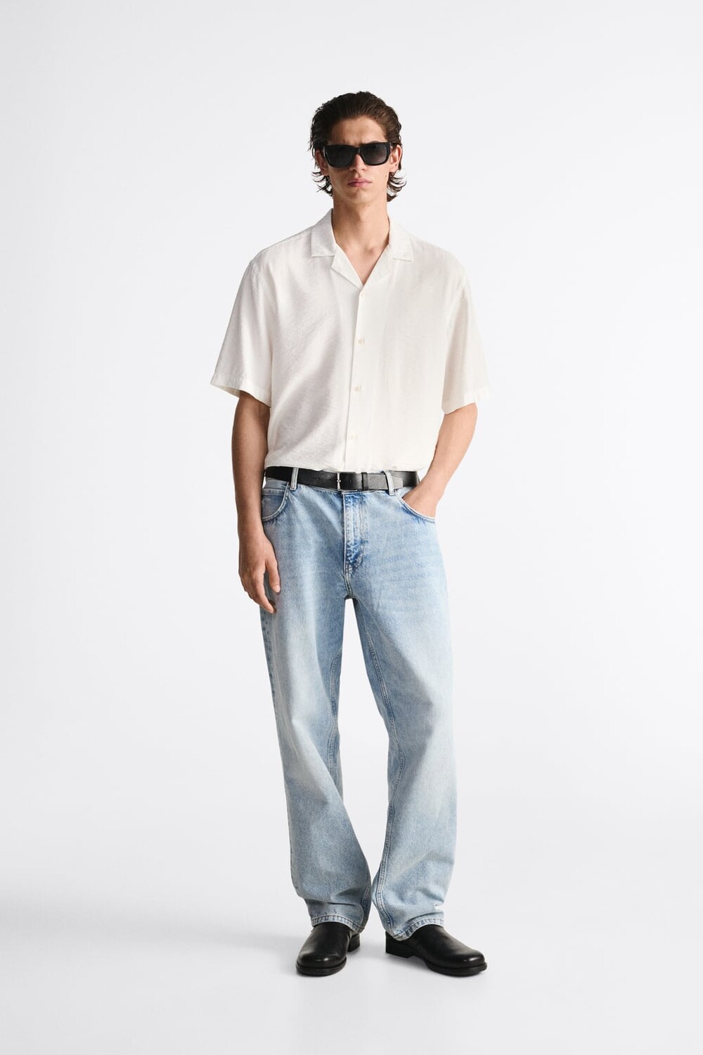 

Текстурная рубашка ZARA, белый
