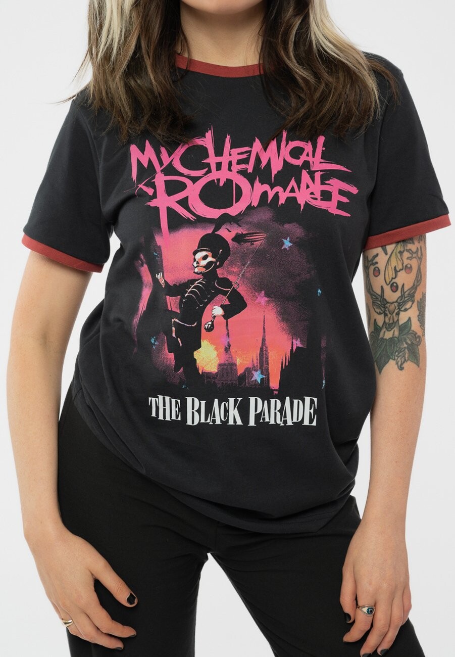 

Футболка с принтом MY CHEMICAL ROMANCE PARADE RINGER Paradiso Clothing, черный