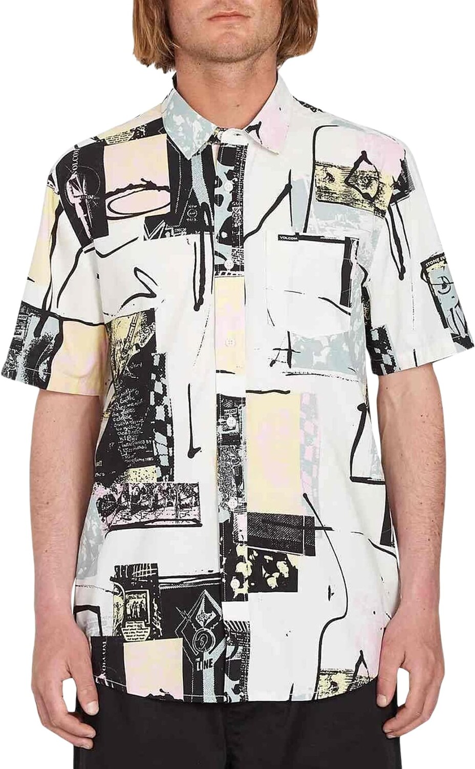 

Рубашка Entertainment LP Short Sleeve Woven Volcom, цвет Whitecap Grey
