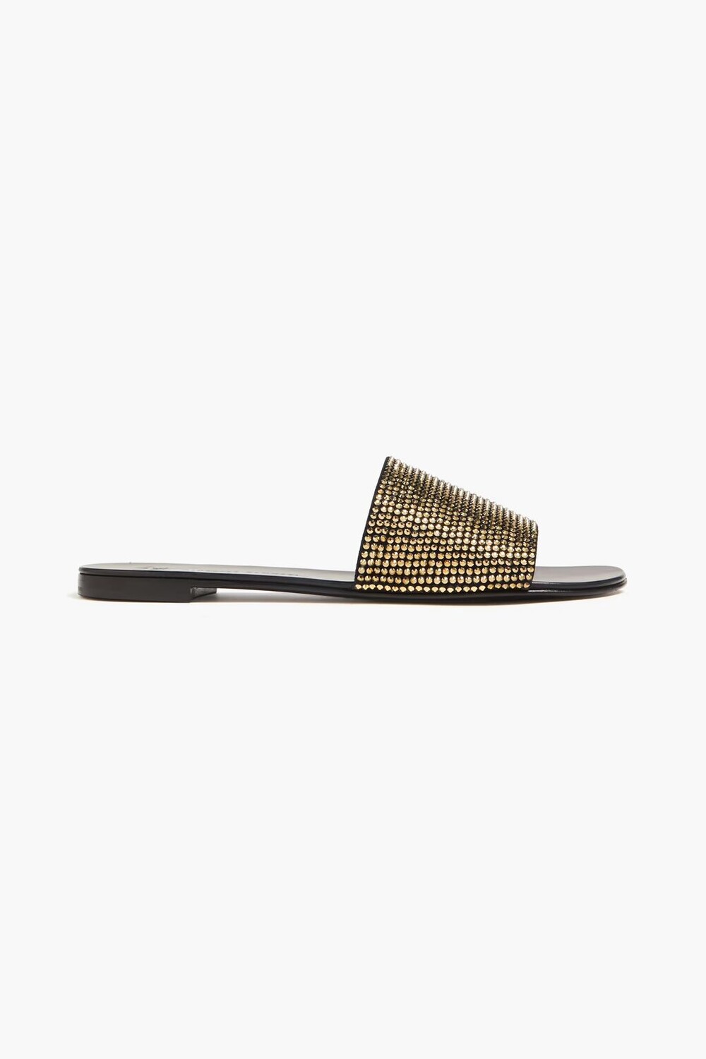 

Замшевые шлепанцы с кристаллами Giuseppe Zanotti, латунь