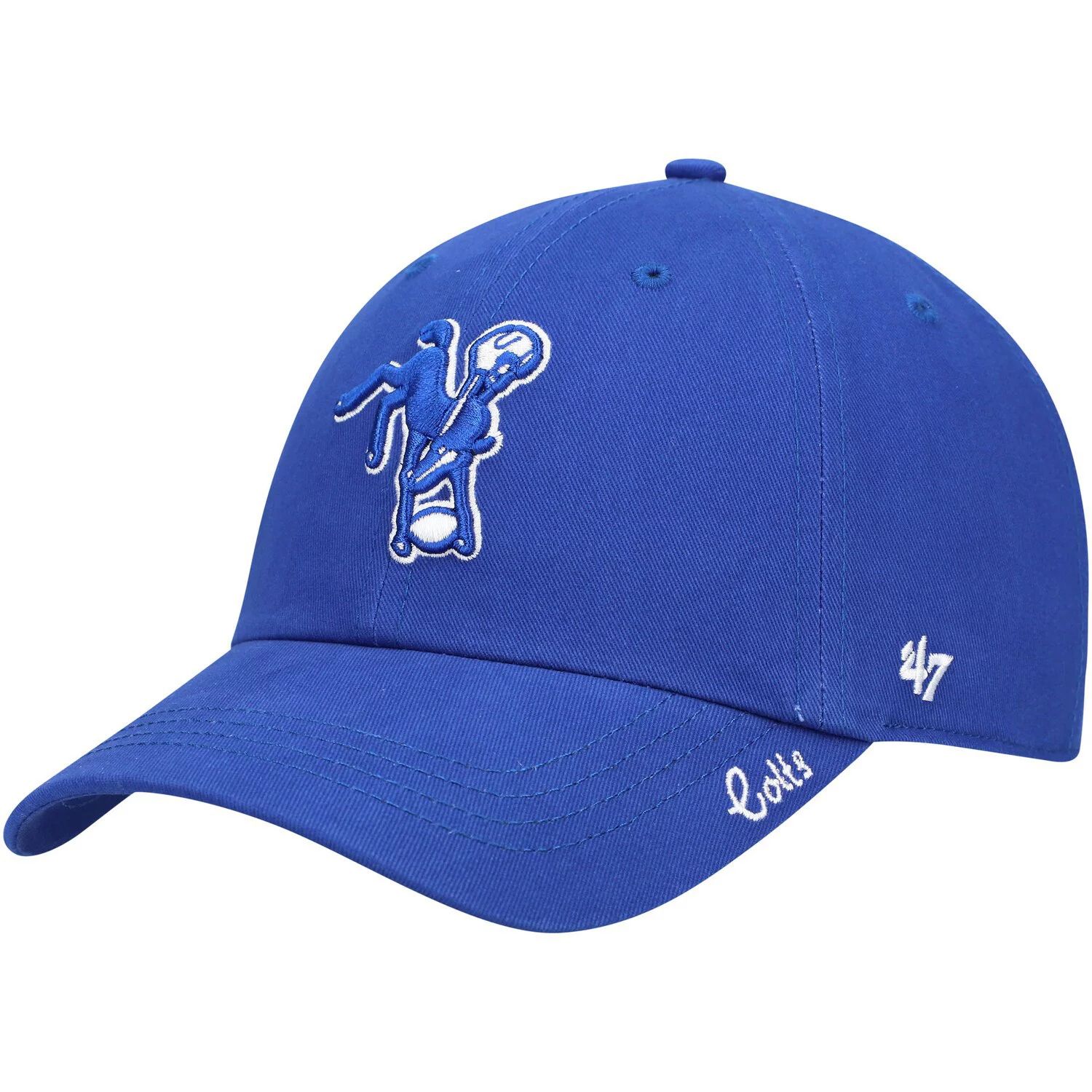 Женская регулируемая кепка Royal Indianapolis Colts Miata 2047 года Clean Up Legacy 47 Brand