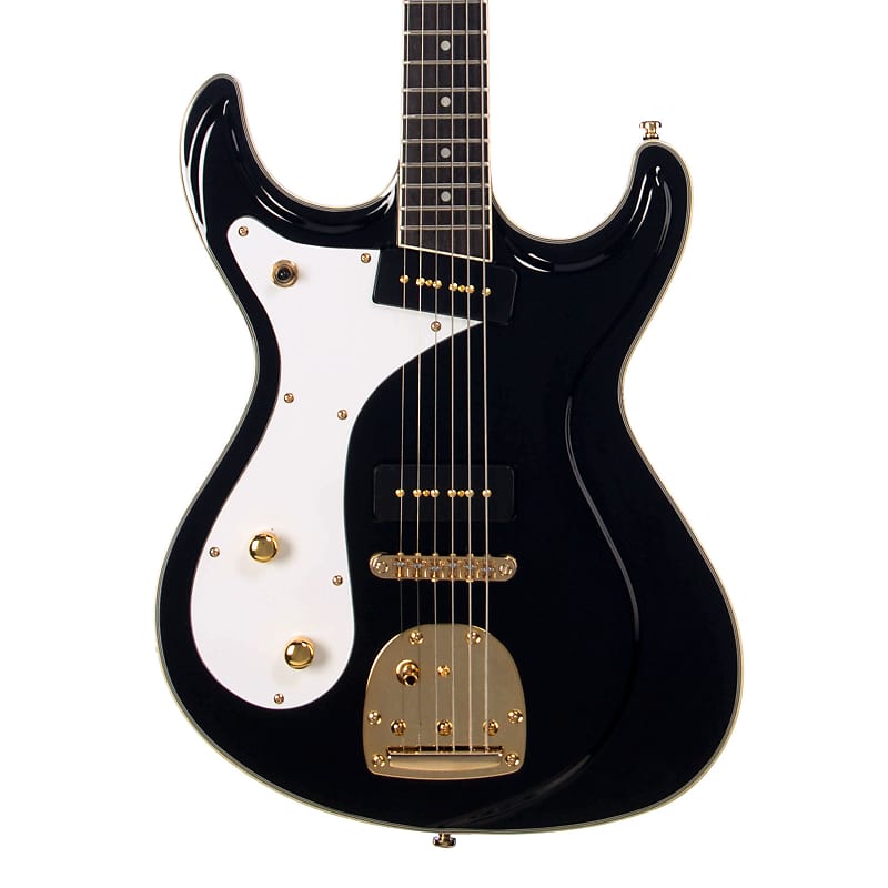 цена Электрогитара Eastwood Guitars Sidejack Baritone DLX Lefty - Black - Deluxe Left-Handed Offset Electric Guitar - NEW!