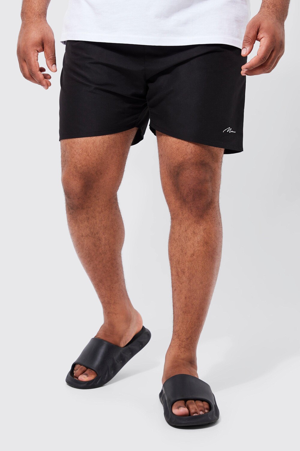 

Шорты для плавания средней длины plus man signature Boohoo, черный