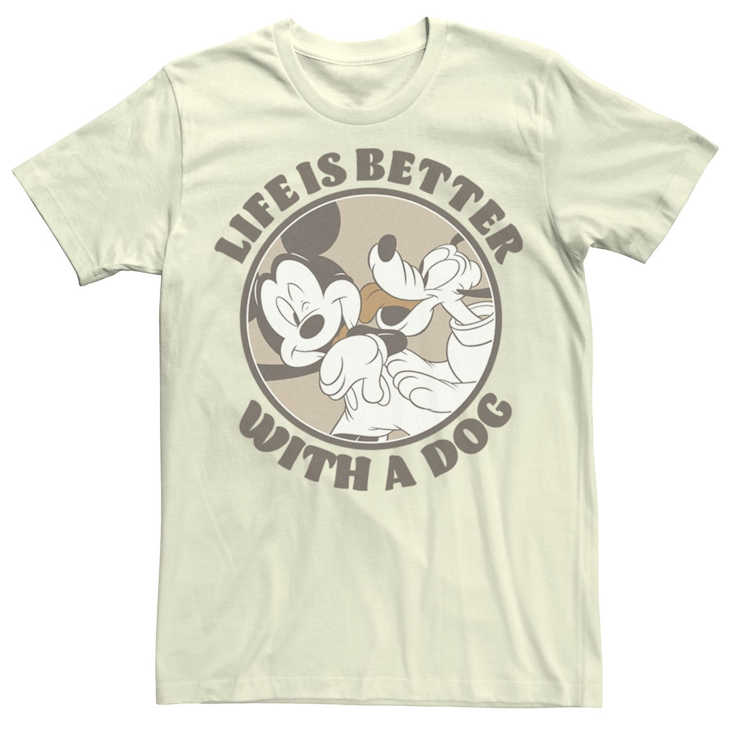 Мужская футболка с изображением Микки и его друзей Disney: жизнь становится лучше с футболкой с собакой Licensed Character printio футболка для собак с собакой жизнь лучше