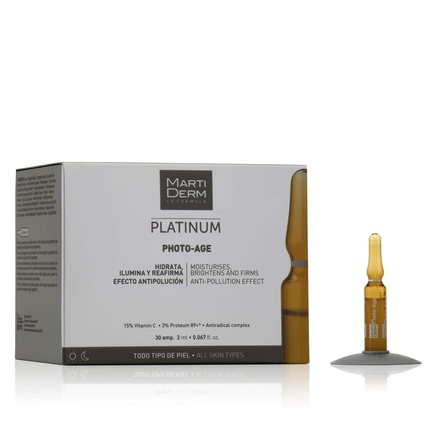 

Martiderm Platinum Photo-Age увлажняет, осветляет и укрепляет эффект против загрязнения 30 ампул по 2 мл каждая, Health & Beauty