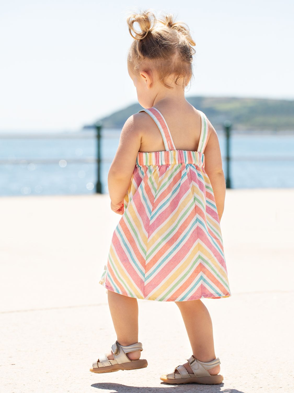 цена Платье в полоску для пляжной вечеринки Baby Jess из органического хлопка Frugi, мульти