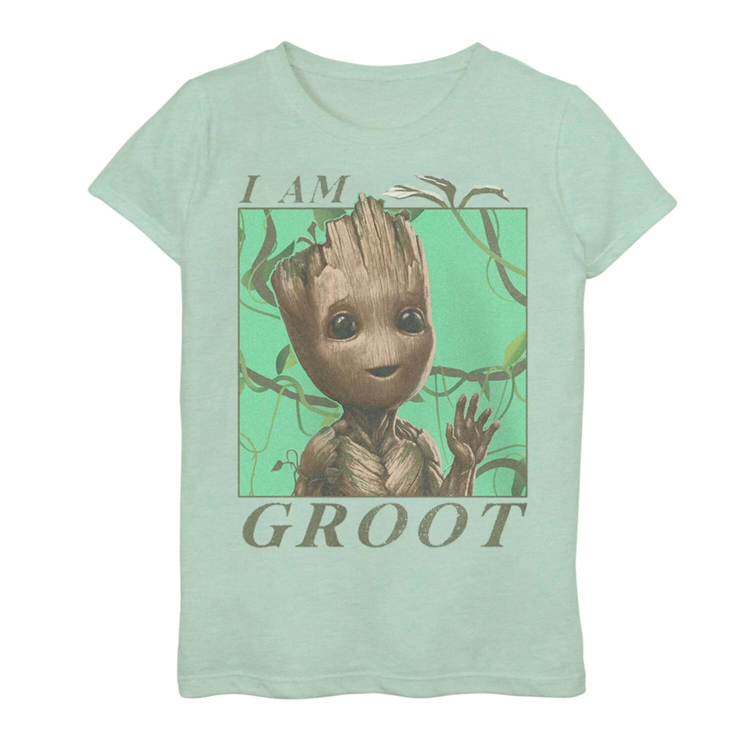 

Футболка с изображением портрета и рисунка «Marvel I am Groot Jungle Vibes» для девочек 7–16 лет Marvel