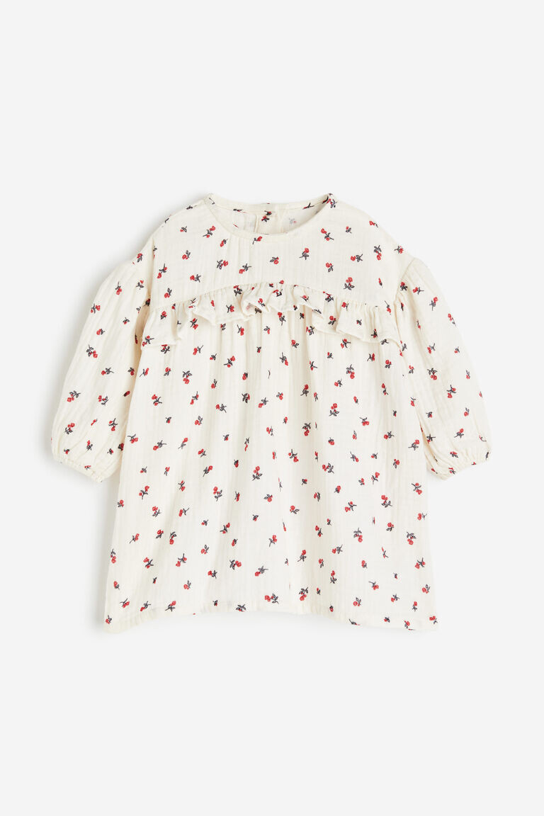 

Муслиновое платье с узором H&M, белый