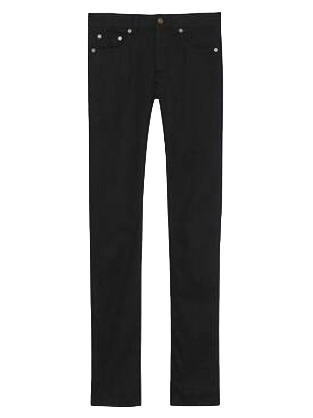 

Джинсы скинни из потертого черного эластичного денима Saint Laurent, черный