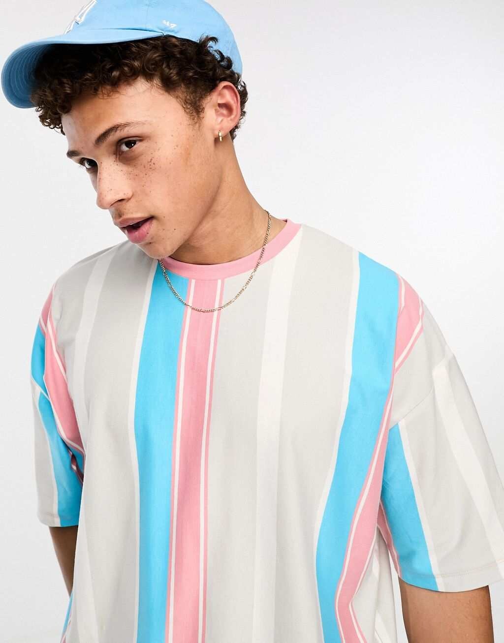 

Объемная футболка в вертикальную полоску ASOS DESIGN
