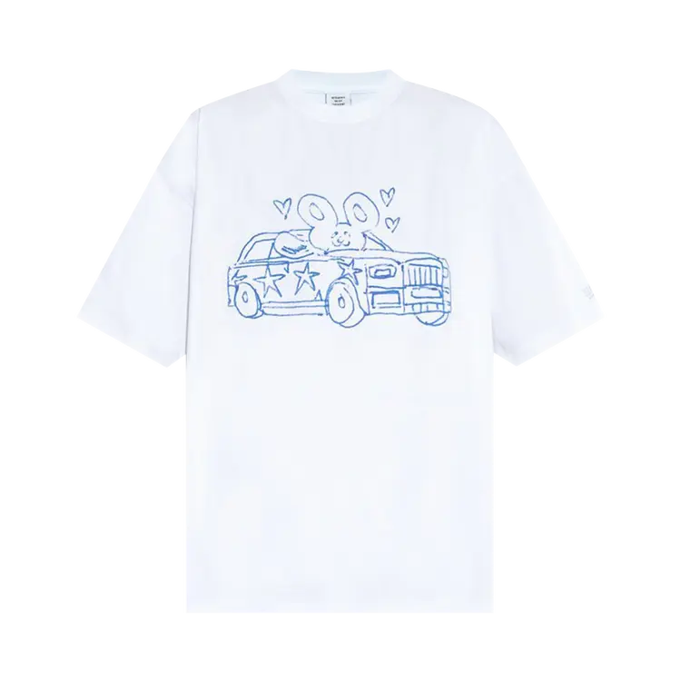 

Футболка Vetements Scribbled Car/Heart 'White', белый