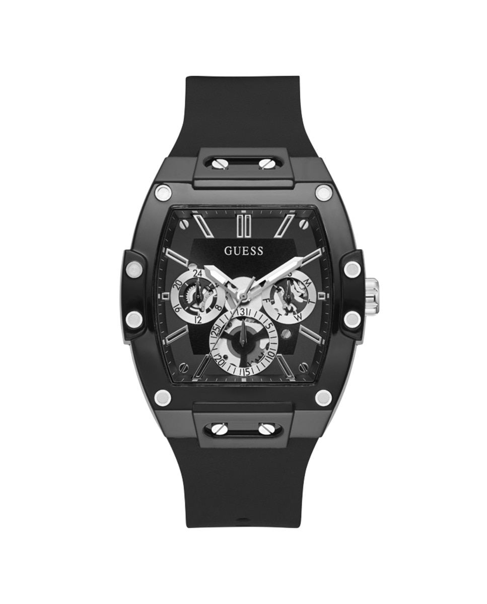 Мужские часы Phoenix GW0203G3 из силикона и черным ремешком Guess, черный