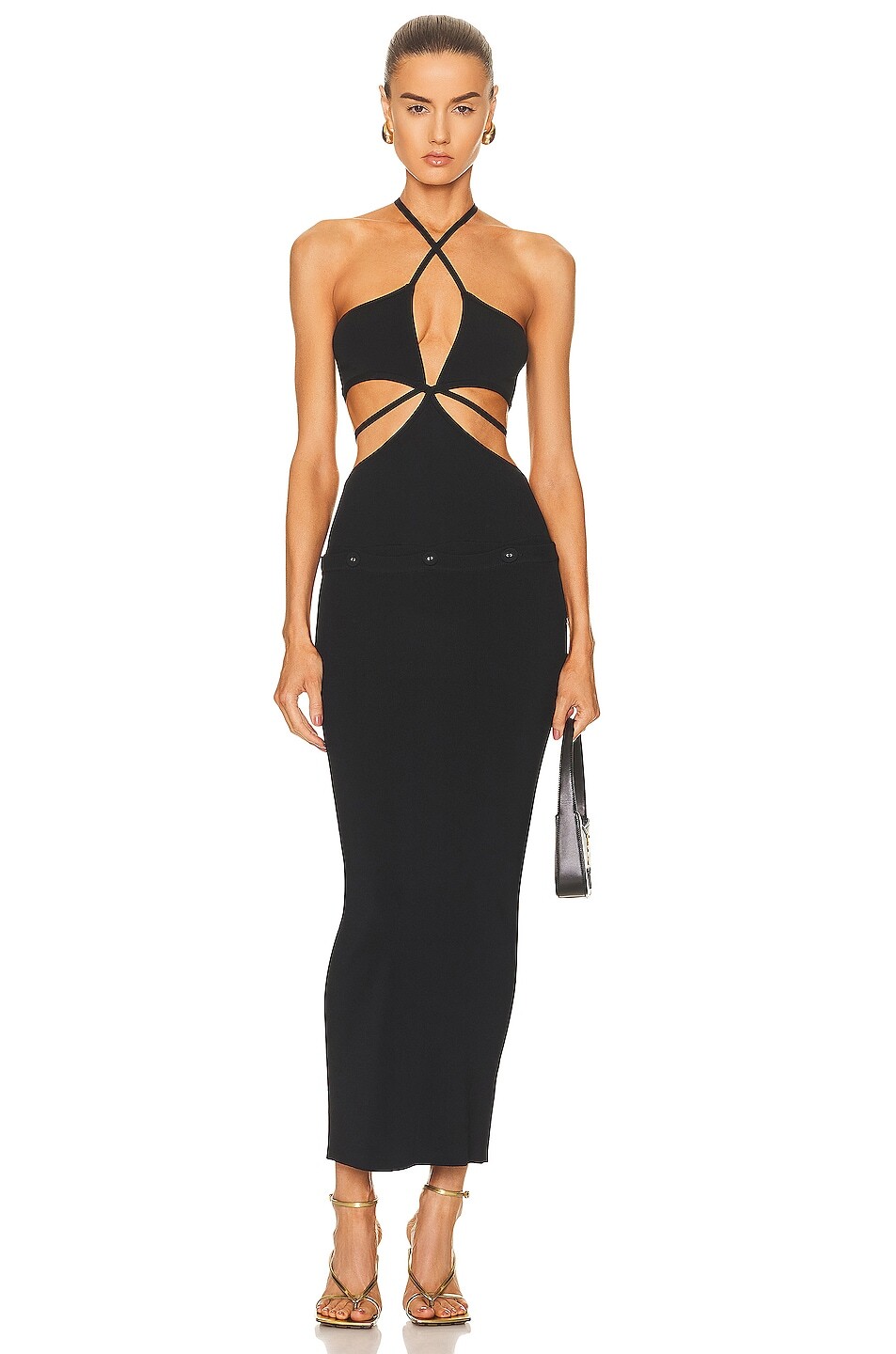 

Платье Christopher Esber Bandeau Micro Knit, черный